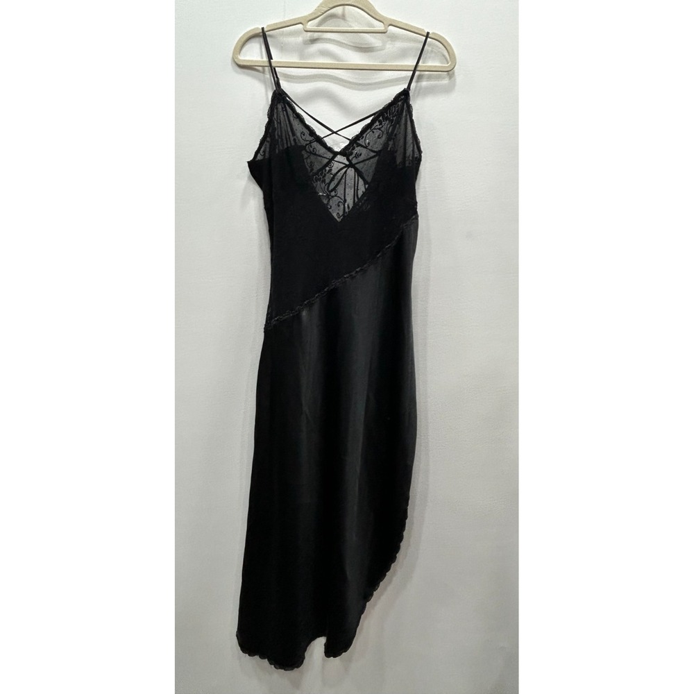 Jones New York Slip Dress Womens M Black Lace Midi Feminine Romantic